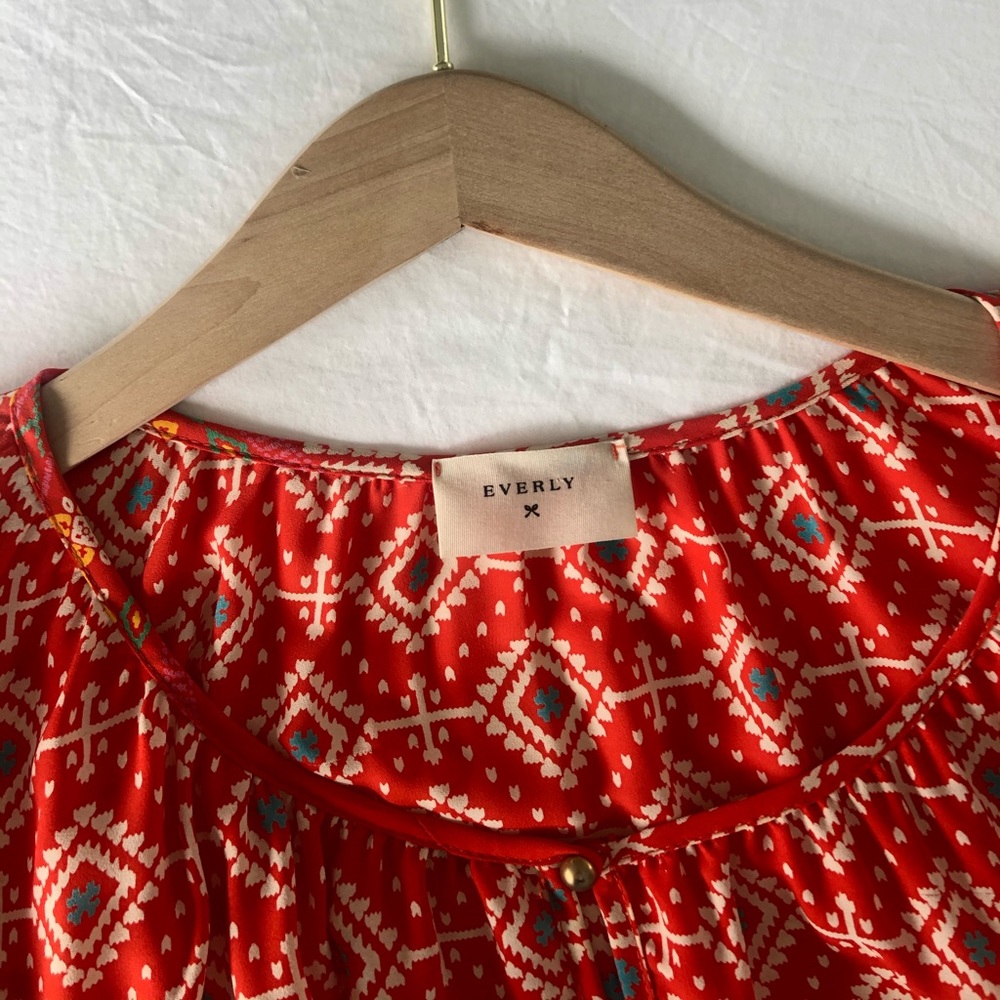 Red Patterned Everly Blouse - Picture 5 of 7